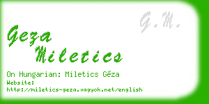 geza miletics business card
